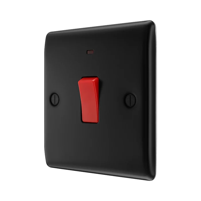 BG Nexus Metal Matt Black 45A Cooker Switch NFB74