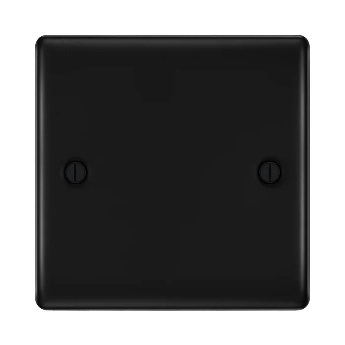 BG Nexus Metal Matt Black Single Blank Plate NFB94