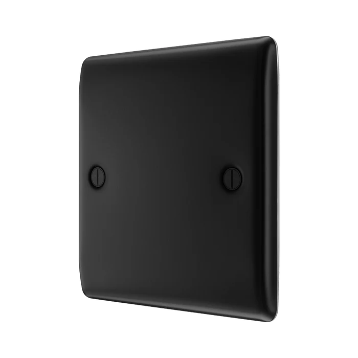 BG Nexus Metal Matt Black Single Blank Plate NFB94