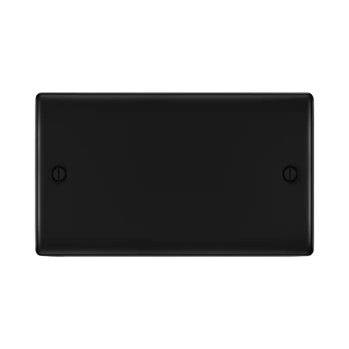 BG Nexus Metal Matt Black Double Blank Plate NFB95