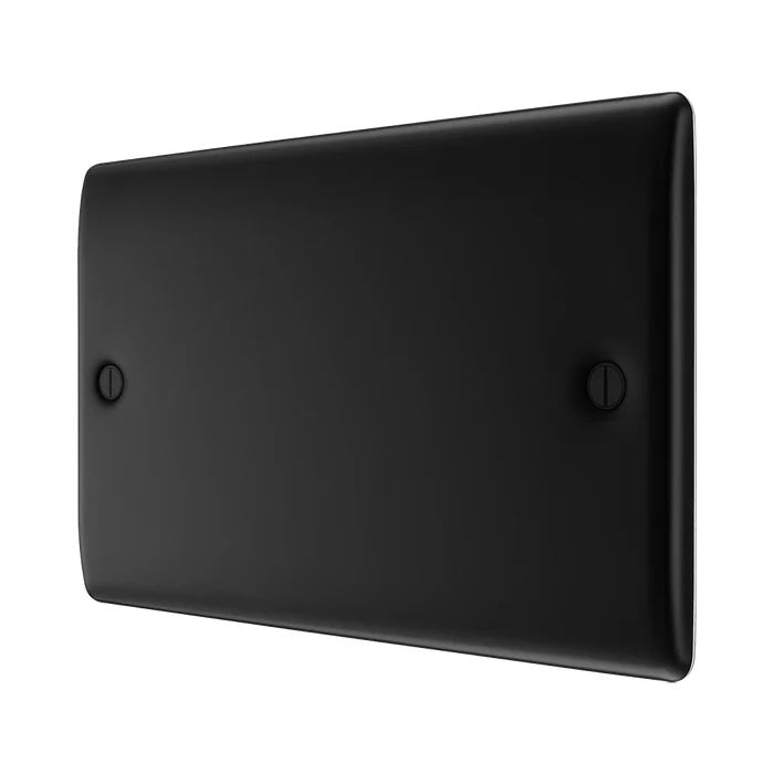 BG Nexus Metal Matt Black Double Blank Plate NFB95