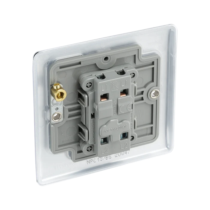 BG Nexus Metal Polished Chrome Intermediate Light Switch NPC13
