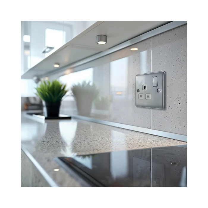 BG Nexus Metal Polished Chrome 13A Single Socket NPC21W