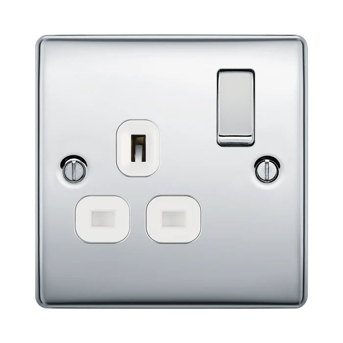 BG Nexus Metal Polished Chrome 13A Single Socket NPC21W