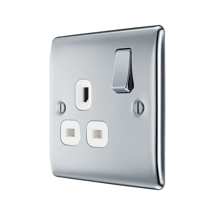 BG Nexus Metal Polished Chrome 13A Single Socket NPC21W