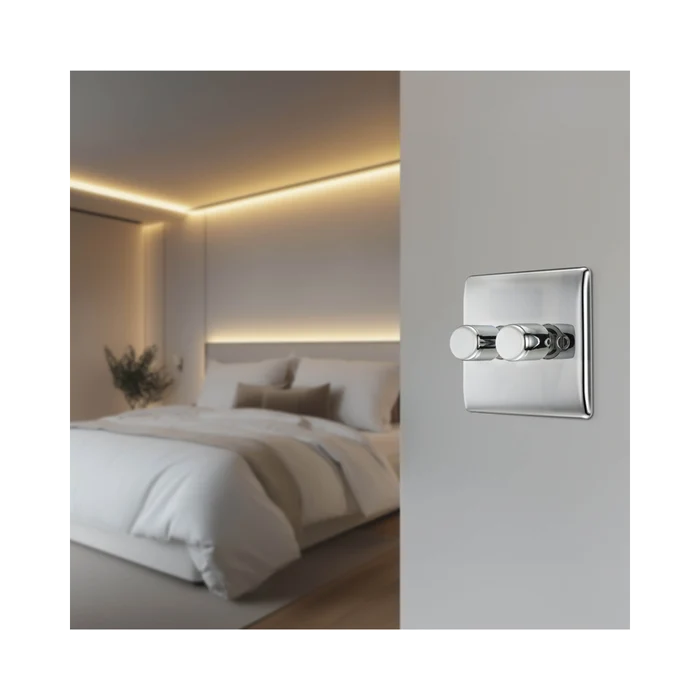 BG Nexus Metal Polished Chrome 2G Dimmer Switch NPC82