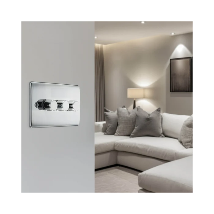 BG Nexus Metal Polished Chrome 3G Dimmer Switch NPC83