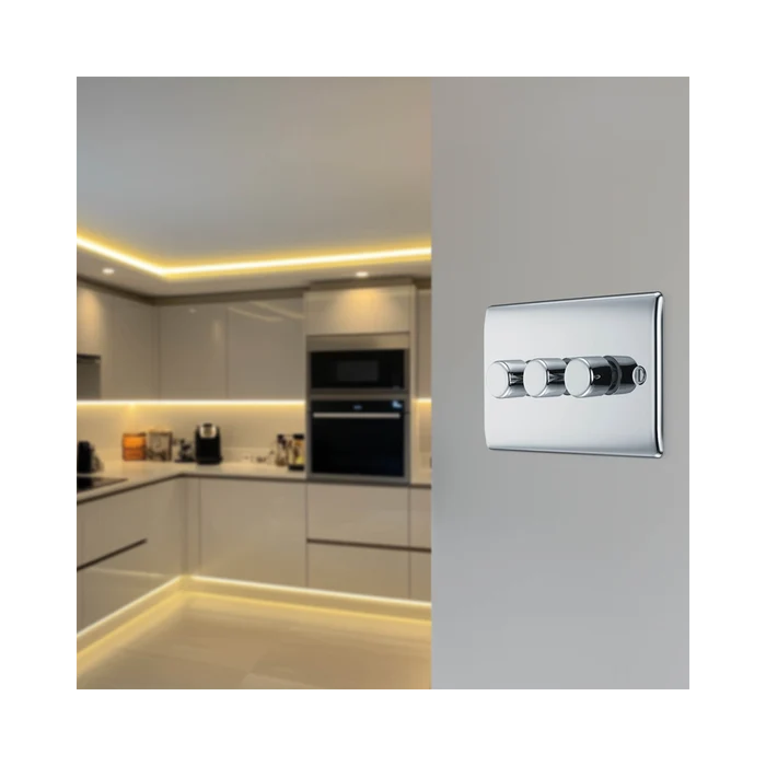 BG Nexus Metal Polished Chrome 3G Dimmer Switch NPC83