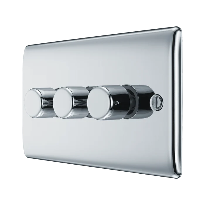 BG Nexus Metal Polished Chrome 3G Dimmer Switch NPC83