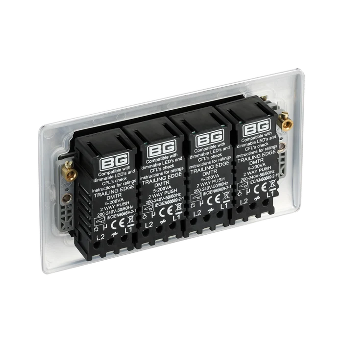 BG Nexus Metal Polished Chrome 4G Dimmer Switch NPC84
