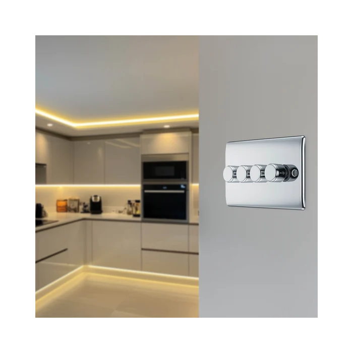 BG Nexus Metal Polished Chrome 4G Dimmer Switch NPC84