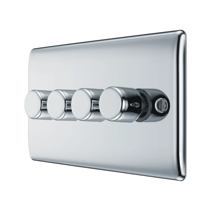 BG Nexus Metal Polished Chrome 4G Dimmer Switch NPC84