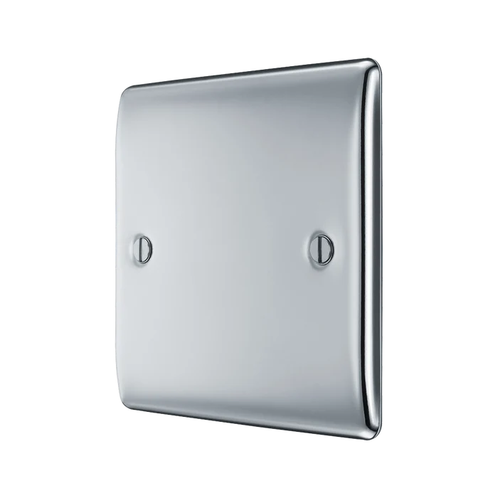 BG Nexus Metal Polished Chrome Single Blank Plate NPC94