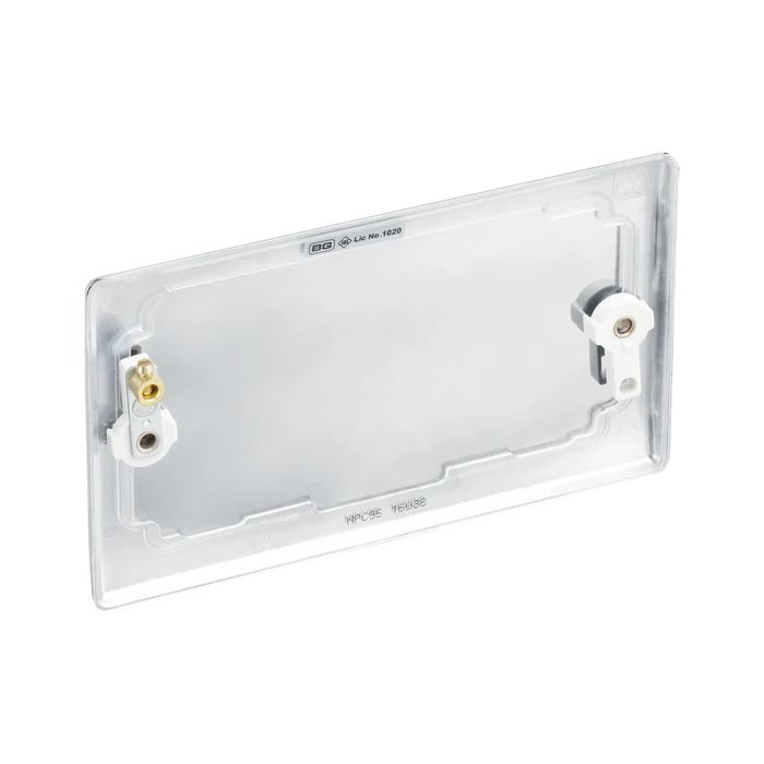 BG Nexus Metal Polished Chrome Double Blank Plate NPC95