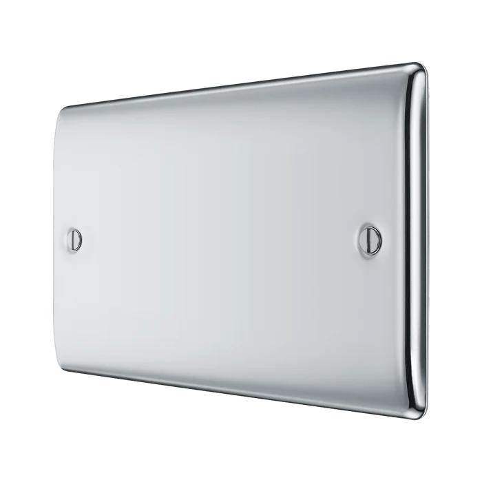 BG Nexus Metal Polished Chrome Double Blank Plate NPC95