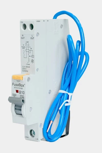 Fusebox RTA101030B 10A 1P+N 1 Module B Curve 10kA 30mA Type A RCBO