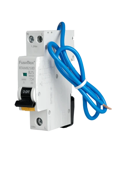Fusebox RTAMB06BD  6A 1P+N 1 Module Bidirectional B Curve 6kA 30mA Type A Mini RCBO