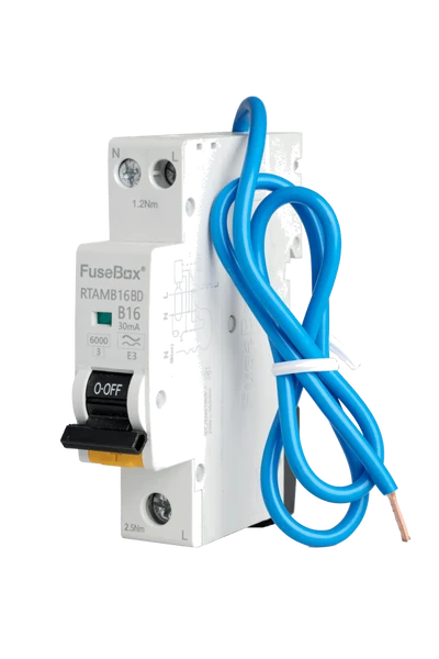 FuseBox - RTAMB16BD - 16A Type B 30mA Type A RCBO 1P+N 6kA