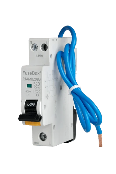 FuseBox - RTAMB20BD - 20A Type B 30mA Type A RCBO 1P+N 6kA