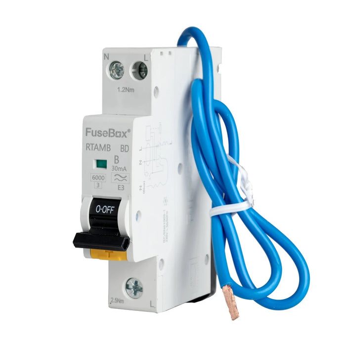 FuseBox - RTAMB32BD - 32A Type B 30mA Type A RCBO 1P+N 6kA