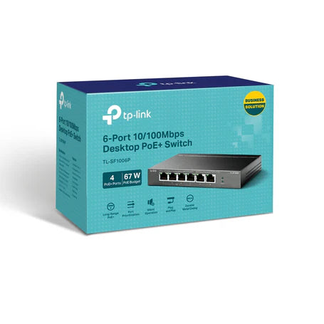 TP-Link 6 Port Desktop PoE+ Switch - 10/100 MBPS