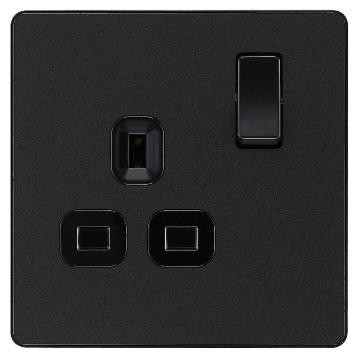 BG Evolve Matt Black 13A Single Socket PCDMB21B