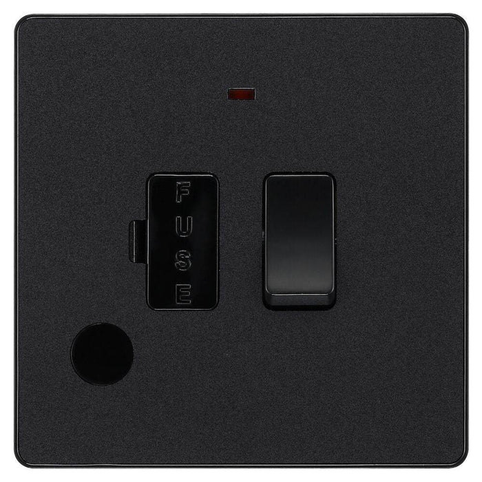 BG Evolve Matt Black 13A Switched Spur with LED and Flex Outlet PCDMB52B