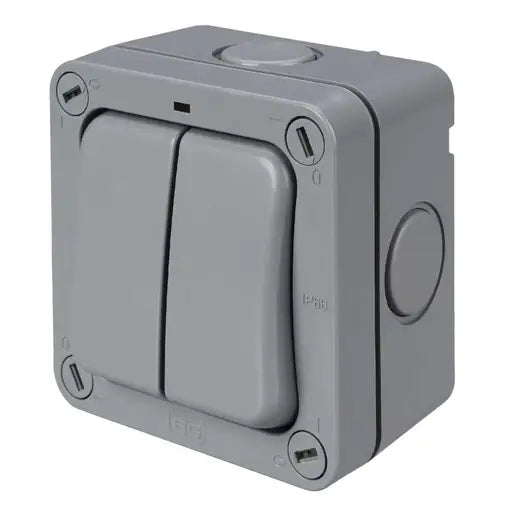 BG Storm Weatherproof 2G 2W Light Switch WP42