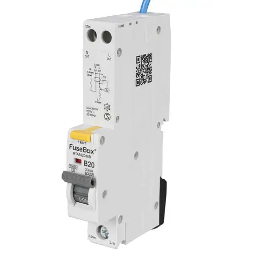 Fusebox RTA102030B RCBO, 20A 30mA 10kA Type A Curve B for 3 Phase
