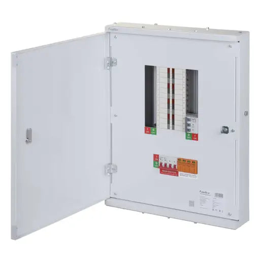 Fusebox TPN07FBX Three Phase 7 way T2 SPD 125A, TPN Distribution Board, 4P Main Switch
