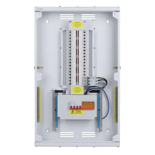 Fusebox 11 Way 125A TP+N Type B Distribution Board with Incomer and Type 2 SPD- TPN11FBX