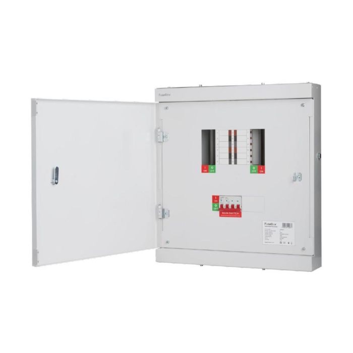 FuseBox TPN08FB 8 Way 125A TP+N Distribution Board c/w Main Switch