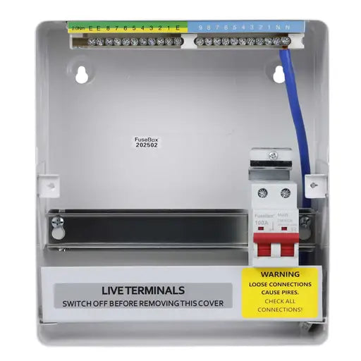 Fusebox 8 Way Consumer Unit with 100A Main Switch - F3008M
