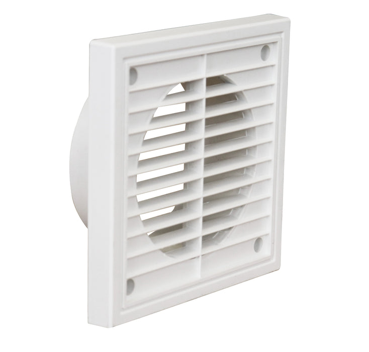 1152W 140 x 140mm Fixed Louvre Grille White 100mm/4Inch