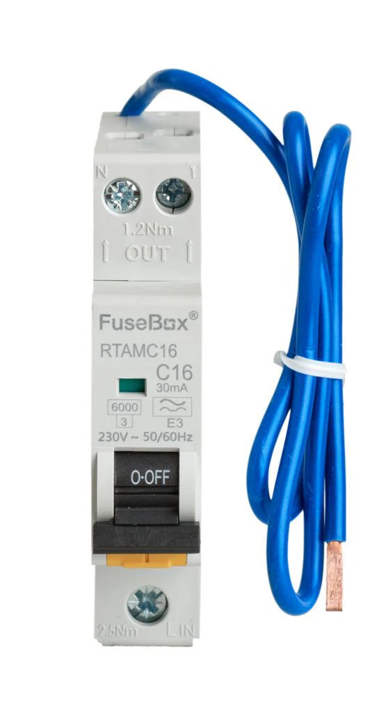 FuseBox RTAMC16 C16 Mini RCBO 6kA 2 Pole16A C-Curve Type A — PU ...